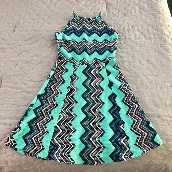 Robe Sans Manches Minty Noir Et Blanc Zigzag - Taille S, Style Fit & Flare/skater, Neuve Avec étiquettes (NWT)